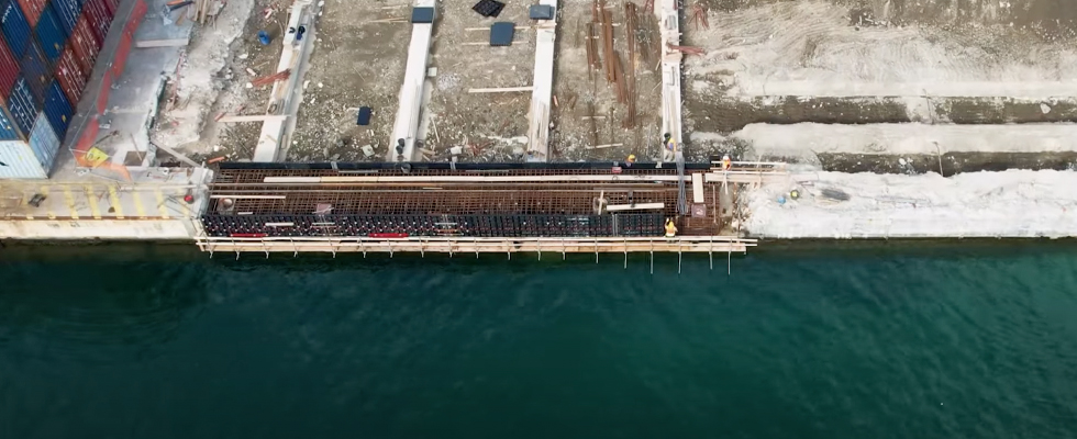 Construction du quai Geopanel Naples Port Quai